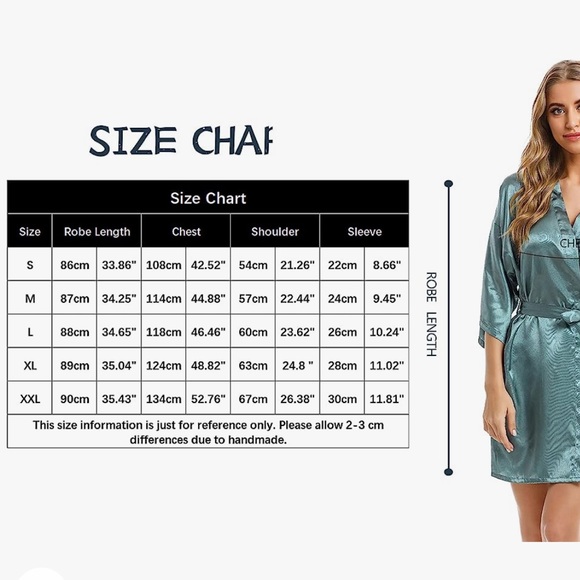 Women’s Green Satin Robe - Picture 12 of 14